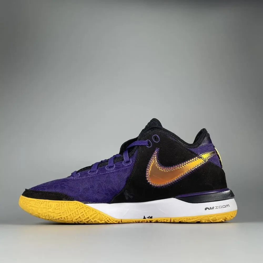 Nike Zoom LeBron NXXT Gen Lakers Men's 9 Purple Yellow Basketball Sneakers EUC